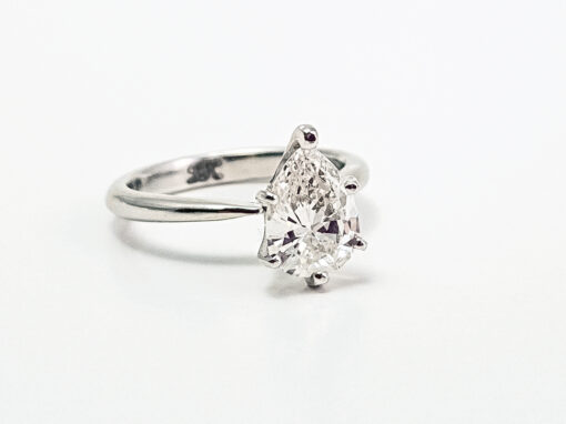 Pear Diamond Platinum Ring