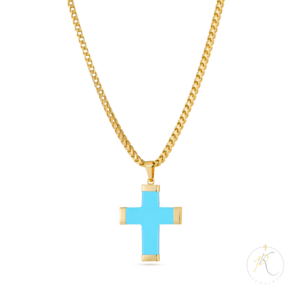14K Cross & 925 Silver Chain