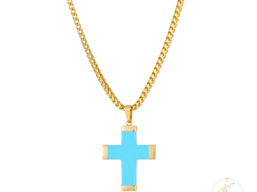 14K Cross & 925 Silver Chain