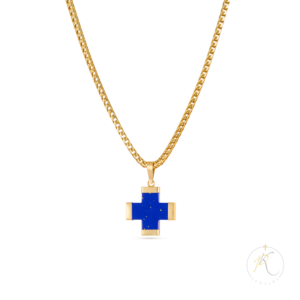 14K Gold & Lapis Cross