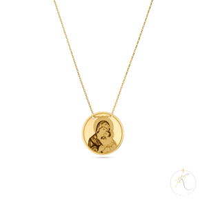 14K Gold Necklace & Theotokos Pendant