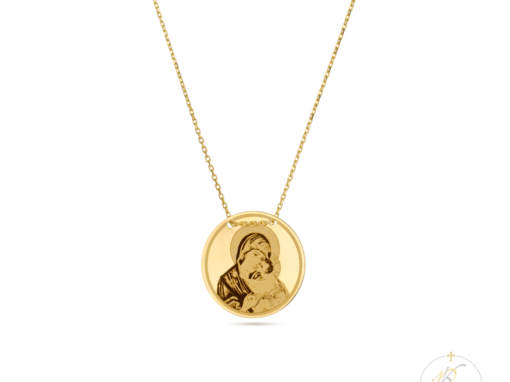 14K Gold Necklace & Theotokos Pendant