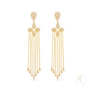 18K Yellow Gold & Diamond Earrings - Tassel & Dangle